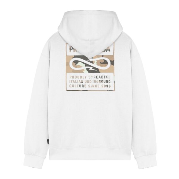 Label Camo Zip Hoodie - White