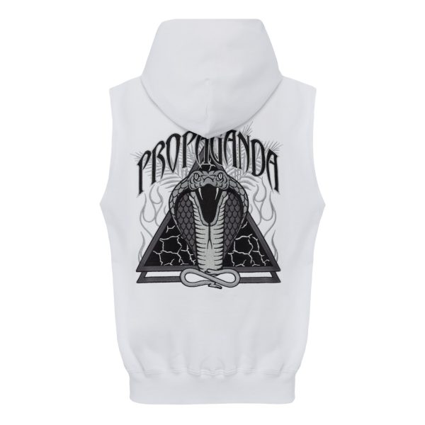 Triangle Cobrahm Sleeveless Hoodie - White