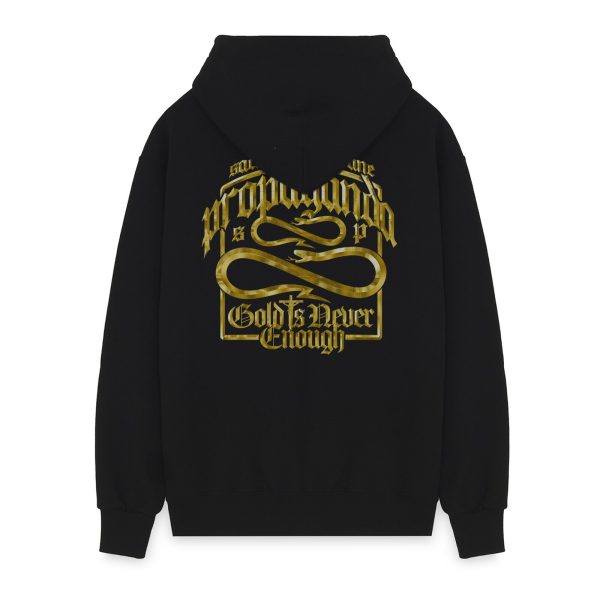 Label Gold Hoodie - Black